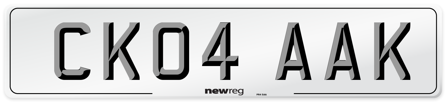 CK04 AAK Number Plate from New Reg